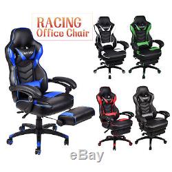 Computer Gaming Chair Racing Leather Sport Office Desk Seat