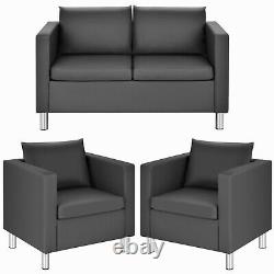 1/2/3 Person Sofa Chair Armchair Couch Leather Accent Chair withPillow Home Office