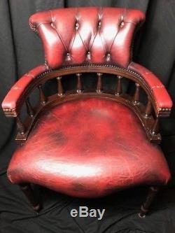 1 Magnificent Regency Leather Chesterfield Style Handmade Captains Office Chair