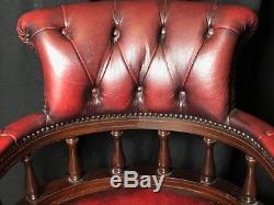 1 Magnificent Regency Leather Chesterfield Style Handmade Captains Office Chair