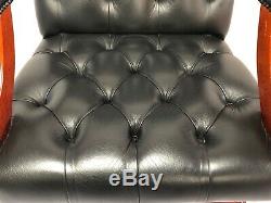 1 Original Leather Chesterfield Gainsborough Office Swivel Chair Antique Black