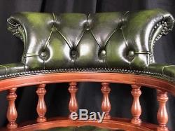 1 Regency Leather Chesterfield Style Swivel Reproduction Captains Office Chair