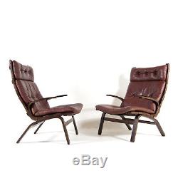 1 SOLD Retro Vintage Danish Farstrup Rosewood Leather Lounge Chair Armchair 70s