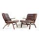1 Of 2 Retro Vintage Danish Farstrup Rosewood Leather Lounge Easy Chair Armchair