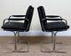 1 Of 8 Pieff Eleganza Armchairs Tim Bates Black Leather Chrome Office Chairs