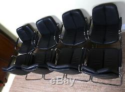 1 of 8 Pieff Eleganza Armchairs Tim Bates Black Leather Chrome Office Chairs