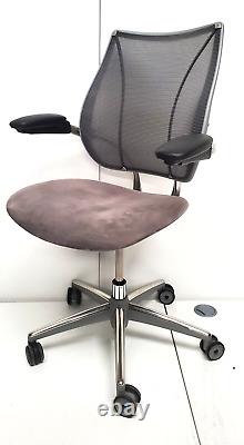 1 x Humanscale Liberty Ergo Executive Task Office Chair Grey Suede Leather Mesh