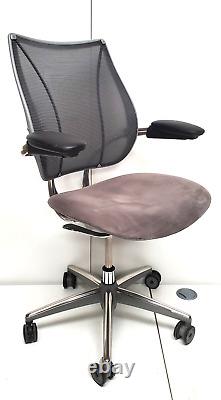 1 x Humanscale Liberty Ergo Executive Task Office Chair Grey Suede Leather Mesh