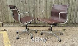 10 EAMES ICF EA 117 BROWN LEATHER OFFICE CHAIRS VINTAGE MID CENTURY 60s 70s ERA