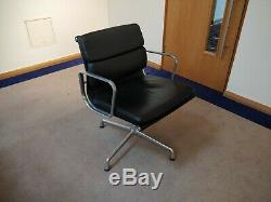 18 x Vitra Charles Eames EA208 Black Leather Boardroom Chairs