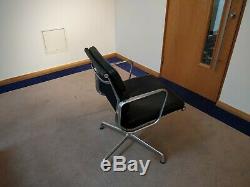 18 x Vitra Charles Eames EA208 Black Leather Boardroom Chairs