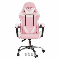 180° Racing Gaming Chairs Swivel Lift Office Recliner Computer Desk With Pillow
