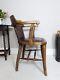1940's Office Chair Original Bentwood Arms Brown Faux Leather Seat Free Postage