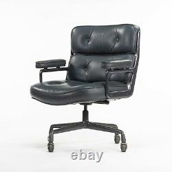1984 Herman Miller Eames Dark Blue Leather Time Life Executive Office Desk Chair