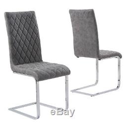 2 4 6 Dining Chairs High Back Distressed Leather Kitchen Office GIZZA Furniture