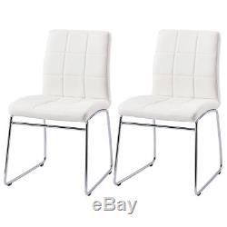 2/4/6 Dining Meeting Chairs Chrome Legs Leather Pad Kitchen Office Waiting Room