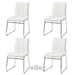 2/4/6 Dining Meeting Chairs Chrome Legs Leather Pad Kitchen Office Waiting Room
