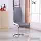 2 4 6 Ggey White Side High Back Dining Office Chairs Faux Leather Chrome Legs