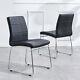 2/4/6 Modern Dining Chairs Pu Leather Padded Chrome Meeting Waiting Room Office