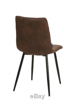 2 4 6 Modern Dining Room Kitchen Chairs Grey Brown Leather Suede Office Lounge