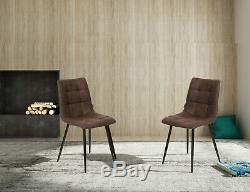 2 4 6 Modern Dining Room Kitchen Chairs Grey Brown Leather Suede Office Lounge