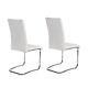 2/4/6 Pcs White Dining Chairs Faux Leather And Chrome Legs Home Office Furniture
