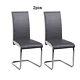 2/4/8 Faux Leather Dining Room Chair Modern High Back&chrome Legs Office Chairs