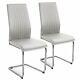 2/4 Dining Chairs Set Pu Leather Chrome Legs High Back Office Chair Kitchen Home