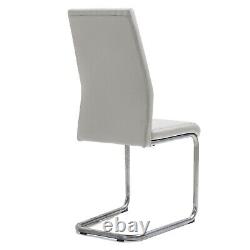 2/4 Dining Chairs Set PU Leather Chrome Legs High Back Office Chair Kitchen Home