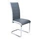 2/4 Dining Room Faux Leather Dining Chairs High Back Rest Chrome Modern Office