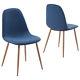 2/4 Retro Dining Chairs Leather Fabric Living Room Office Restaurant Side Chair