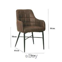 2/4X Faux Leather Dining Room Chair Modern Armrest&Metal Legs Office Chairs New