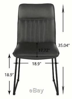 2/4x Dining Chairs Faux Suede Padded Seat Metal Legs High Back Home Office Grey