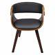2 Vintage Dining Chairs Padded Wooden Office Furniture Contemporary Leather Seat