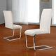 2 X Faux Leather Dining Room Chair Modern High Back&chrome Legs Office Chairs
