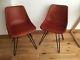 2 X Made. Com Kendal Office / Dining Chairs, Brown Tan Leather, Black Metal Frame