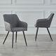 2pcs Dining Chairs Set Faux Leather Padded Metal Legs Reception Chair Armchair