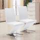 2x White Z-shaped Mermaid Leather Dining Meeting Chairs Kitchen Office Chair