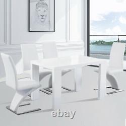 2X White Z-Shaped Mermaid Leather Dining Meeting Chairs Kitchen Office Chair