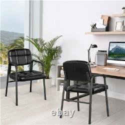 2pcs Reception Chairs PU Leather Meeting Office Chairs Upholstered Guest Chairs
