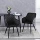 2x Dining Chairs Set Velvet/faux Leather Upholstered Metal Legs Chair Armchair