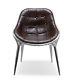 2x Industrial Aviator Retro Brown Bicast Leather Kitchen Dining Office Chair
