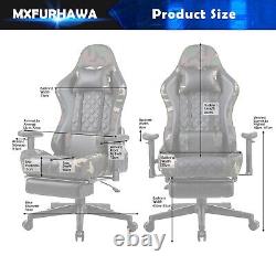 360°Swive Gaming Office PC Computer Chair Racing PU Ergonomic Leather Adjustable