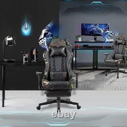 360°Swive Gaming Office PC Computer Chair Racing PU Ergonomic Leather Adjustable