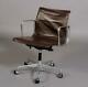 #4 Eames Icf Ea 117 Brown Leather Office Chair Vintage Mid Century 60s 70s Retro