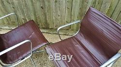 #4 EAMES ICF EA 117 BROWN LEATHER OFFICE CHAIR VINTAGE MID CENTURY 60s 70s RETRO
