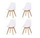 4×tulip Eames Style Dining/office Chairs-solid Wood Legs-leather Cushion
