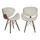 4pcs Eiffel Retro Dining Lounge Office Chairs Wood Leg Faux Leather Padded Seat