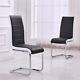 4x Black Faux Leather Dining Chairs High Back Office Chair & Chrome Leg Chairs