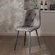 4x Dining Chairs Set Faux Suede Leather Padded Seat Metal Legs Kitchen Office